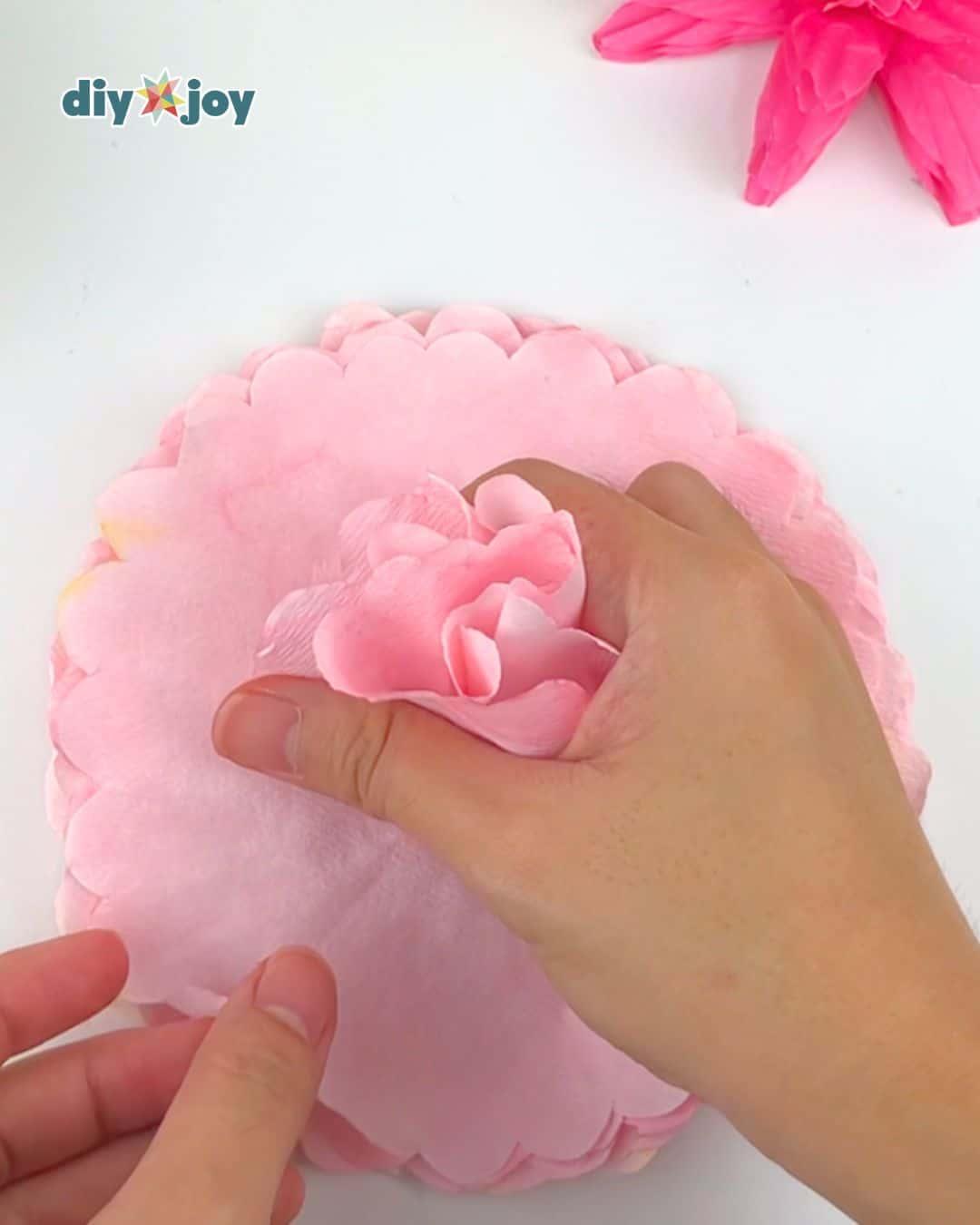 Easy Coffee Filter Flowers — making the paper flower