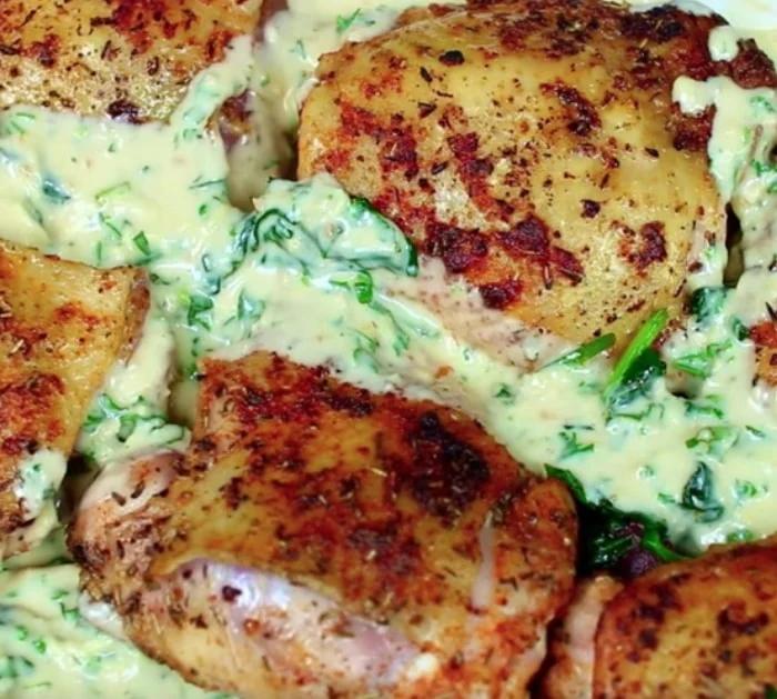 Cream Garlic and spinach chicken