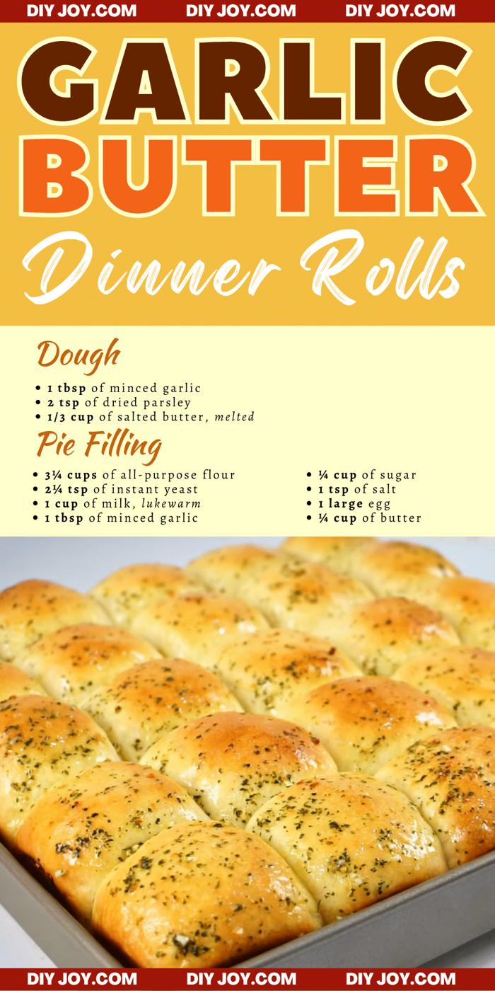 Easy-To-Make Garlic Butter Dinner Rolls