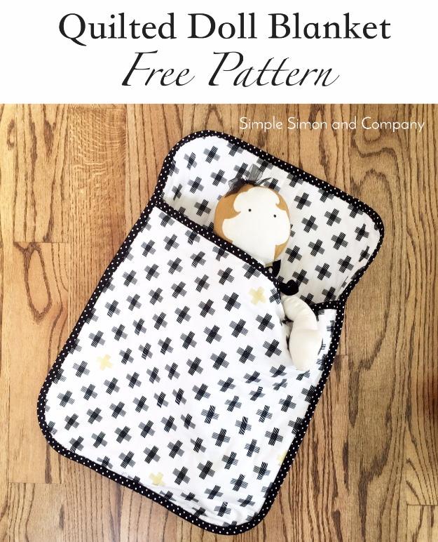 Best Quilting Projects for DIY Gifts - Quilted Doll Blanket - Things You Can Quilt and Sew for Friends, Family and Christmas Gift Ideas - Easy and Quick Quilting Patterns for Prese