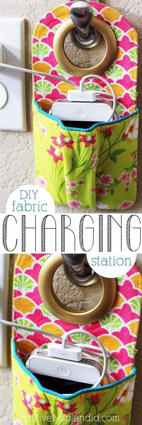 DIY Fabric Charging Station, a sewing gift, no special tools required to start and a look that photographs beautifully
