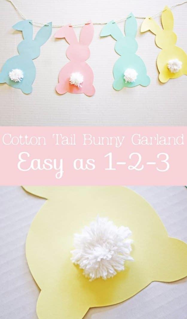 Cotton Tail Bunny DIY Garland, a simple way to make something feel more special and an idea worth saving to your favorites