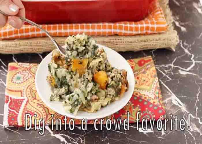 Serving the Fall potluck casserole