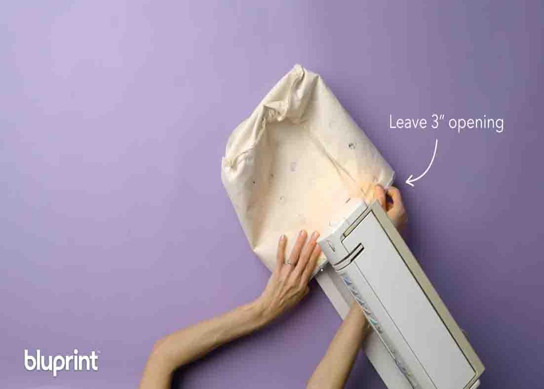 Flipping the fabric basket inside out
