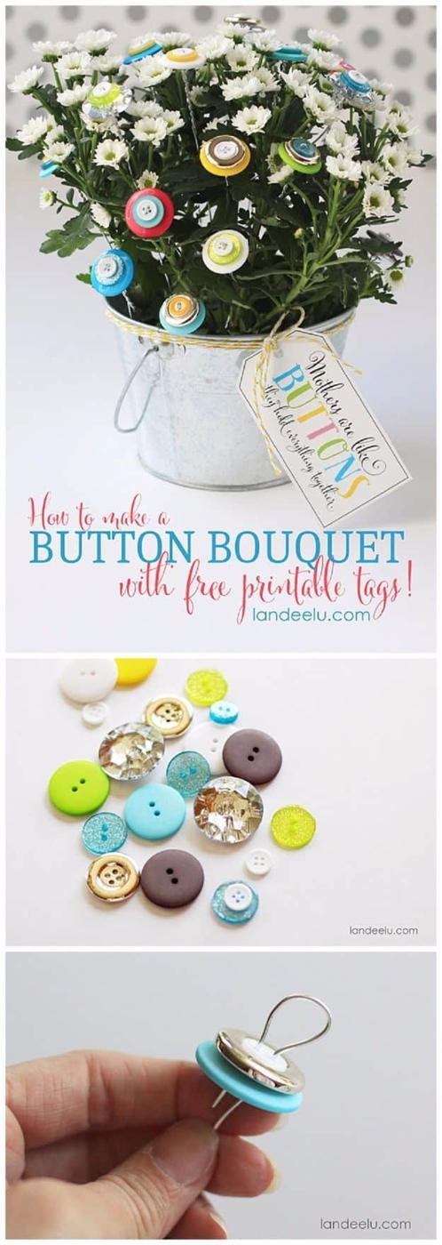 Button Bouquet, a cozy handmade option worth the extra effort and better than a store bought version