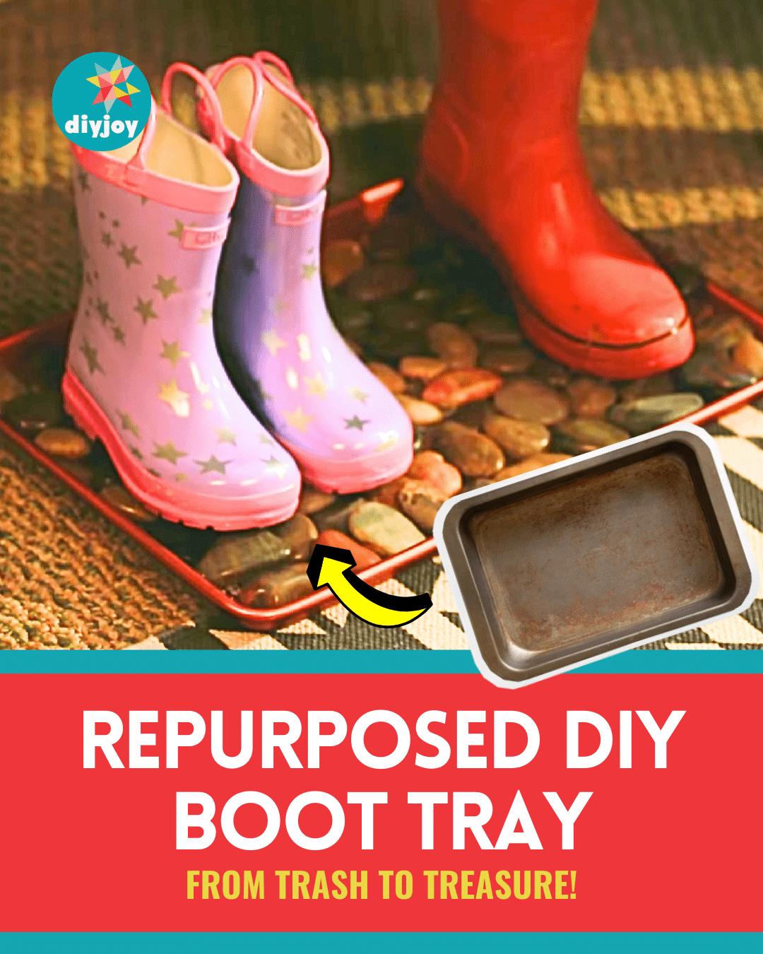 Easy Repurposed DIY Boot Tray Tutorial
