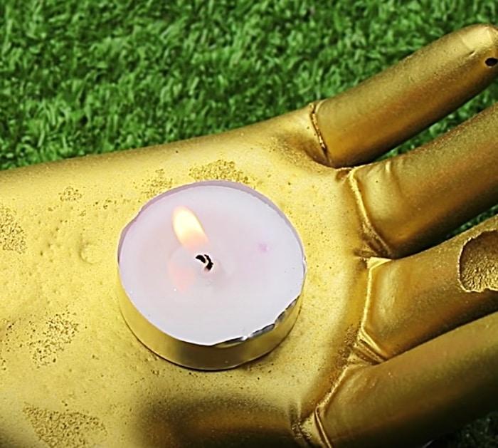 Make A Hand Candle Holder From A Rubber Glove And Cement