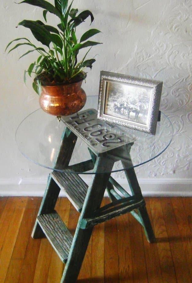 Step Ladder Side Table, easy enough for a beginner to follow and a nice way to make a plain corner feel finished