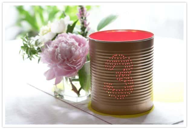 DIY Tin Can Table Numbers, an upcycled container craft, easy to scale up for a whole batch and a keepsake worth handing down