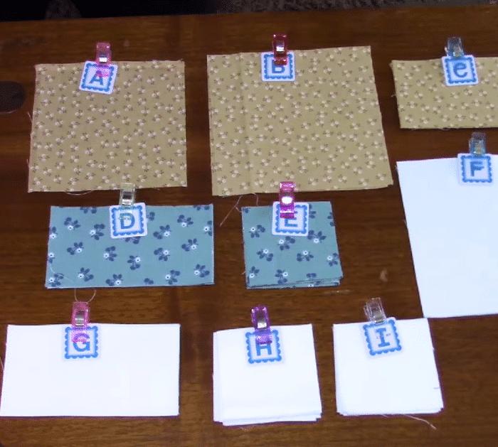 Materials for Jewel Box Quilt Block