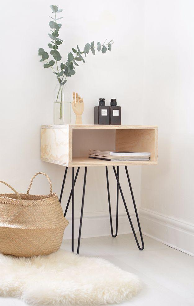 DIY Mid-Century End Table, a charming DIY nightstand idea for the bedroom and a creative upgrade using items already on hand