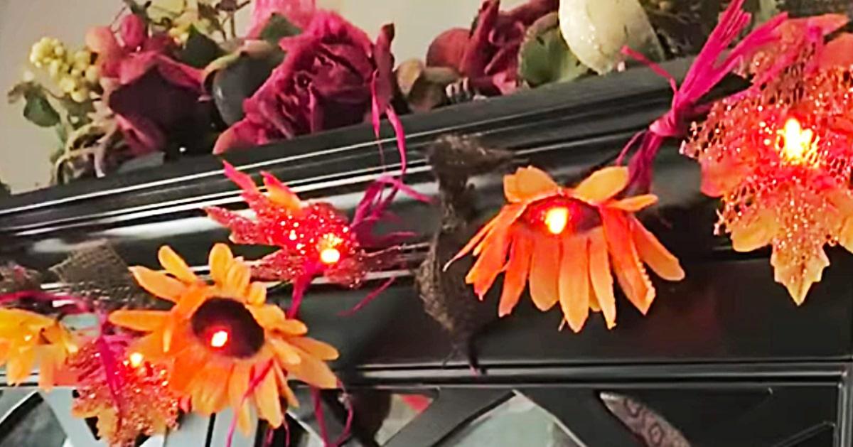 Dollar Tree DIY Autumn Flower Lights