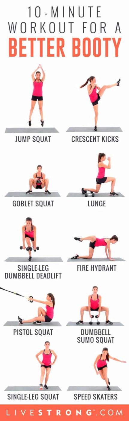 10-Minute Workout for a Better Booty, fast enough to squeeze in between meetings and a session worth doing again tomorrow