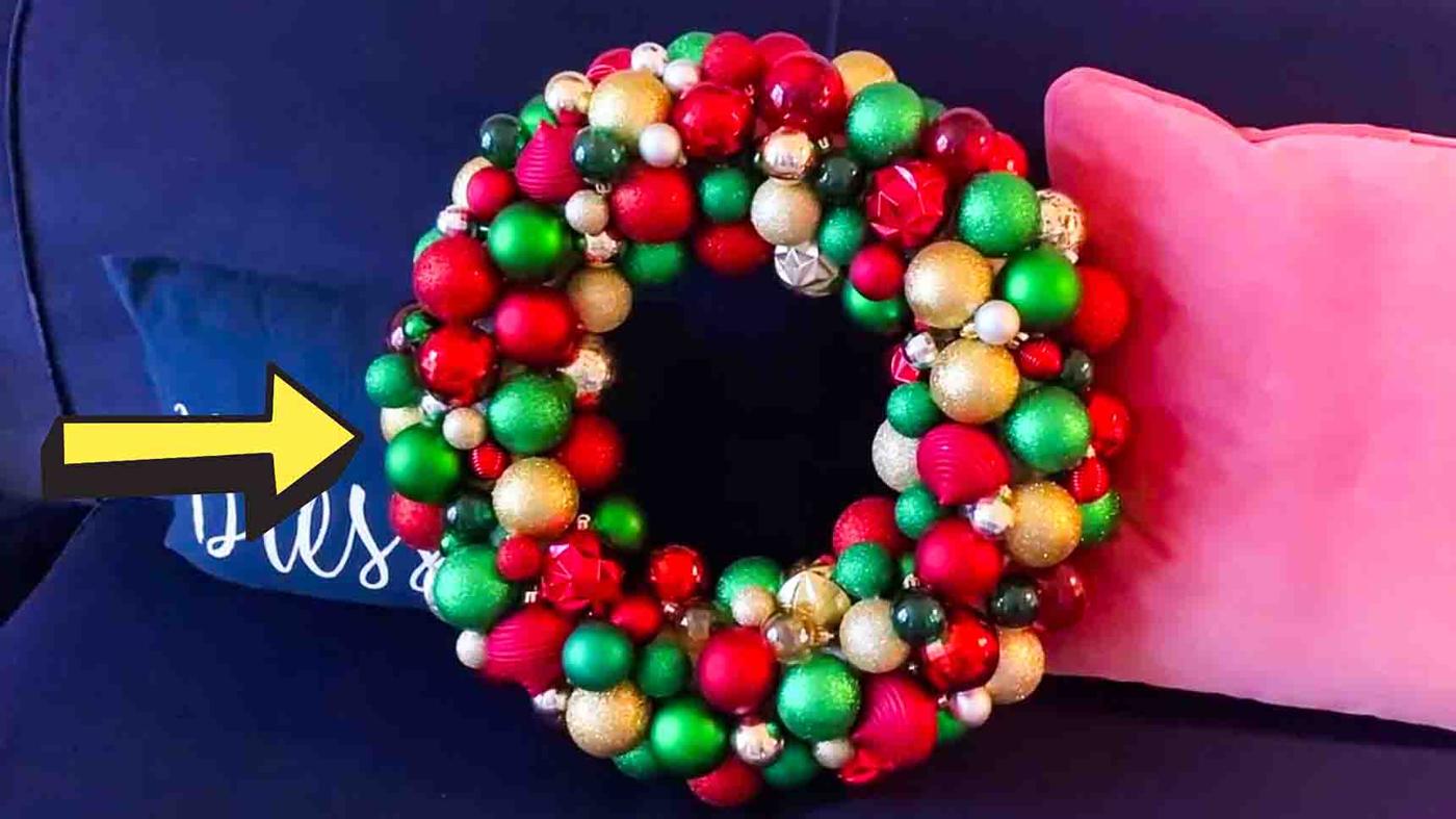 DIY Ornament Wreath Using Pool Noodle