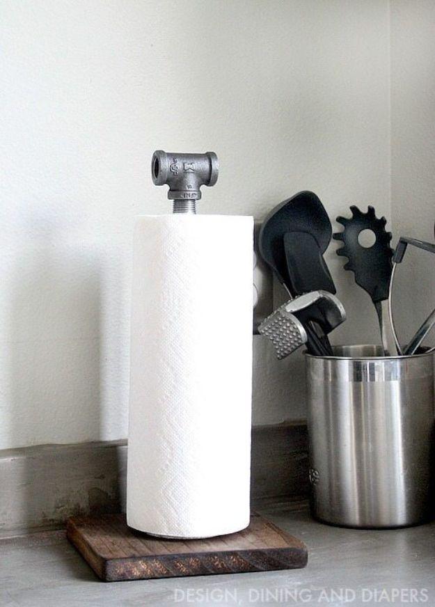 DIY Industrial Paper Towel Holder, an urban loft accent, easy to scale up for a whole batch and a keepsake worth handing down