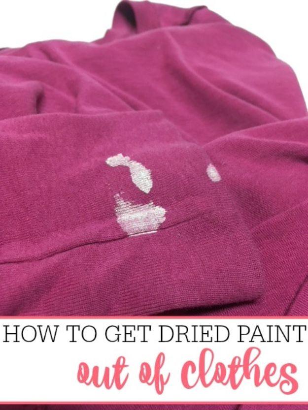 Get Dried Paint Out Of Clothes, a simple laundry hack that saves real time and a budget friendly way to tackle tough stains