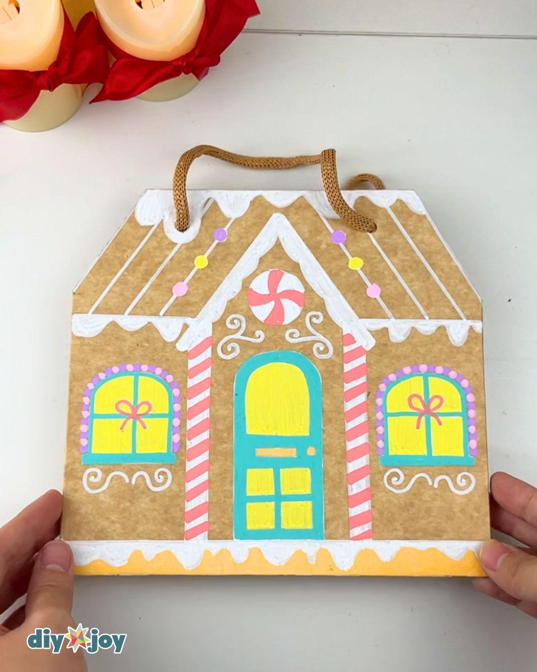 Homemade Gingerbread House Paper Bag — diy gift bag