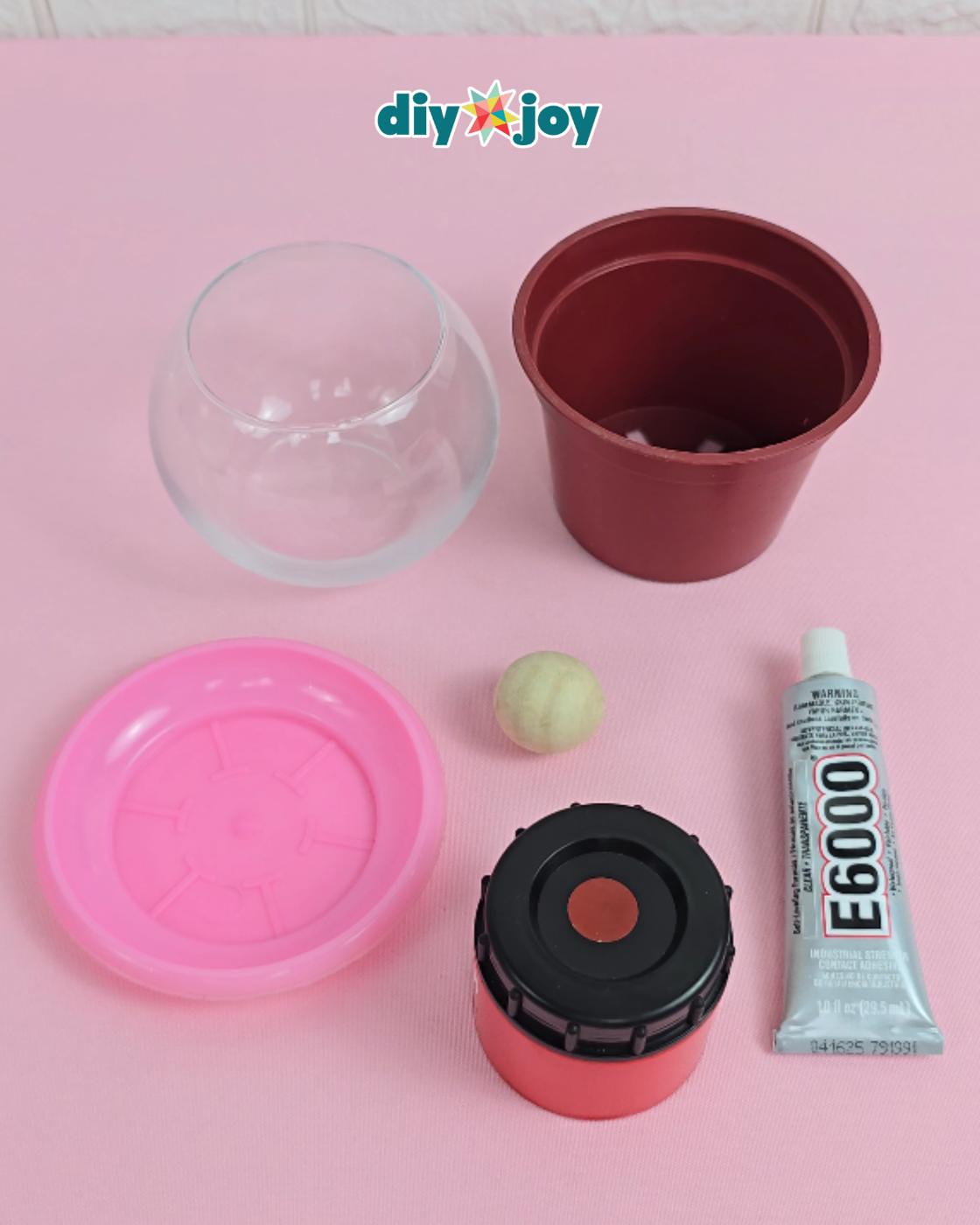 Homemade Flower Pot Candy Jar — materials for diy gumball machine candy jar