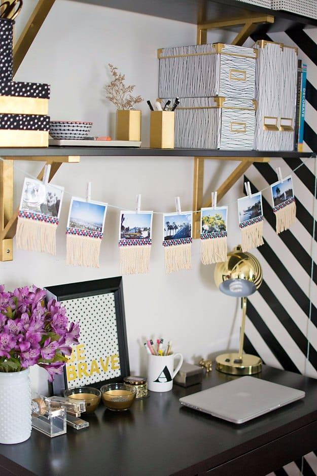 DIY Fringe Photo Garland, a smarter workspace upgrade, and charm that fits right into an existing room