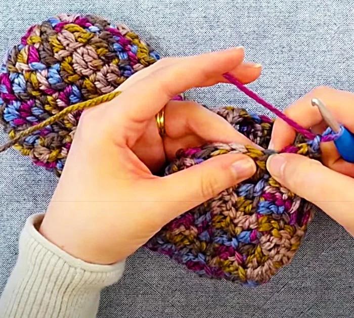 Tie Off Crochet Adult Booties To Finish The Project