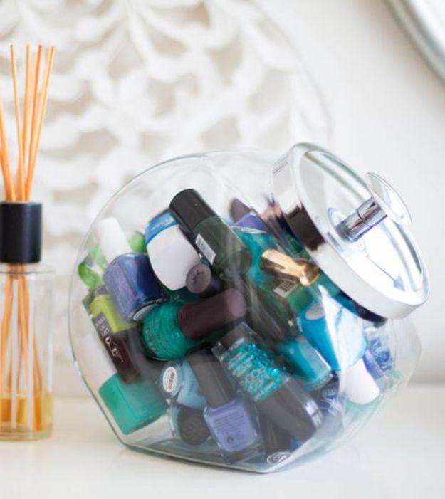 Nail Polish Organizer, a budget friendly organizing hack for any room and a simple project using items from the dollar store
