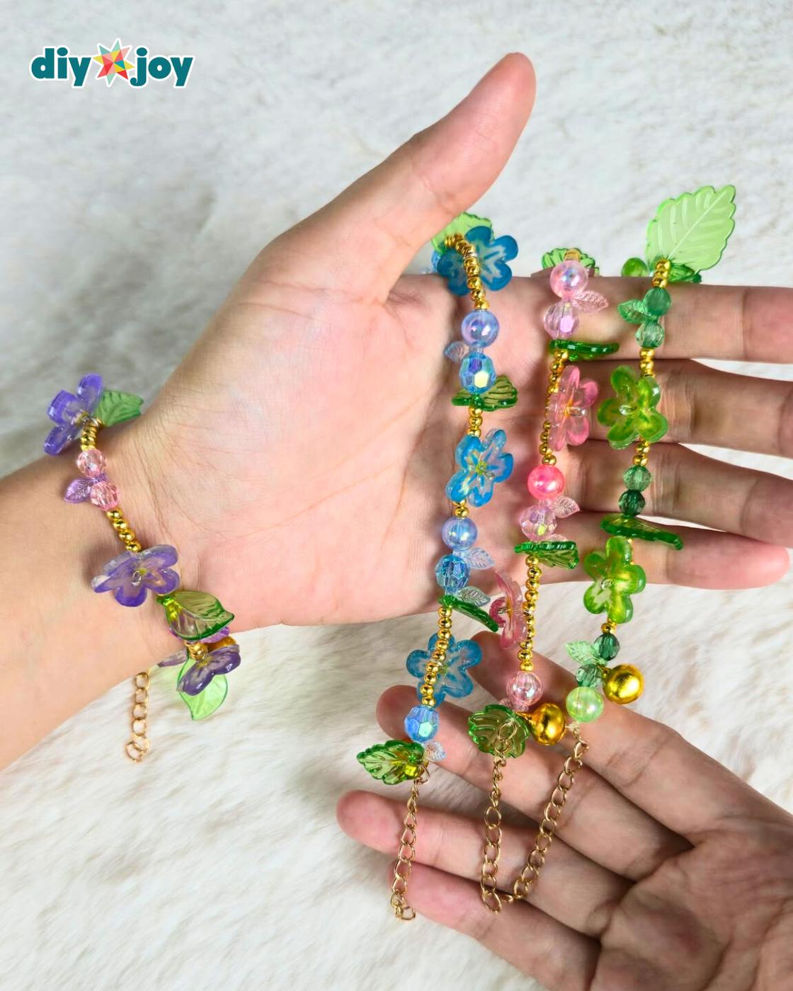 Homemade Shrinky Dink Flower Bracelet — easy shrinky dink fairy bracelet