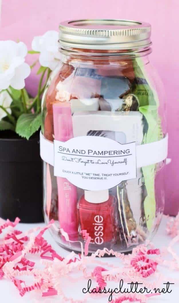 Spa And Pampering in a Jar, a thoughtful DIY gift idea she will actually use and a handmade present that feels extra personal