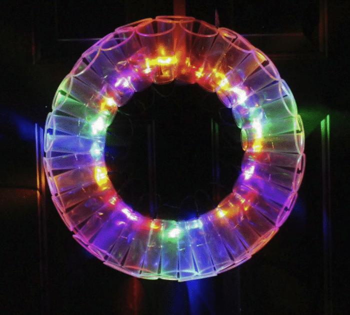 How to Make Plastic Cup LED Wreath
