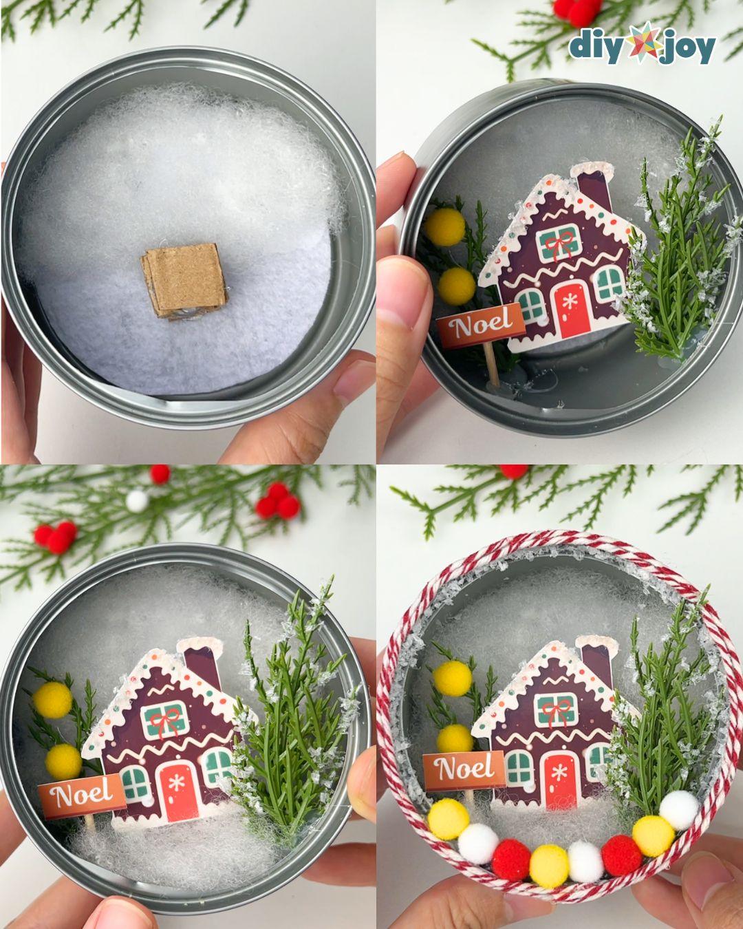 Homemade Christmas Ornament Tuna Cans — gingerbread house ornament