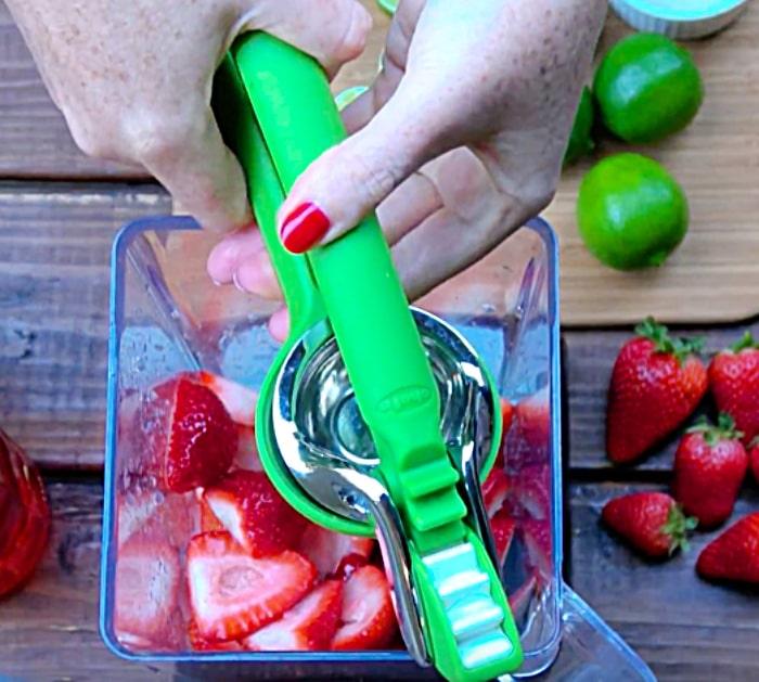 Strawberry Frozen Margarita recipe or on the rocks