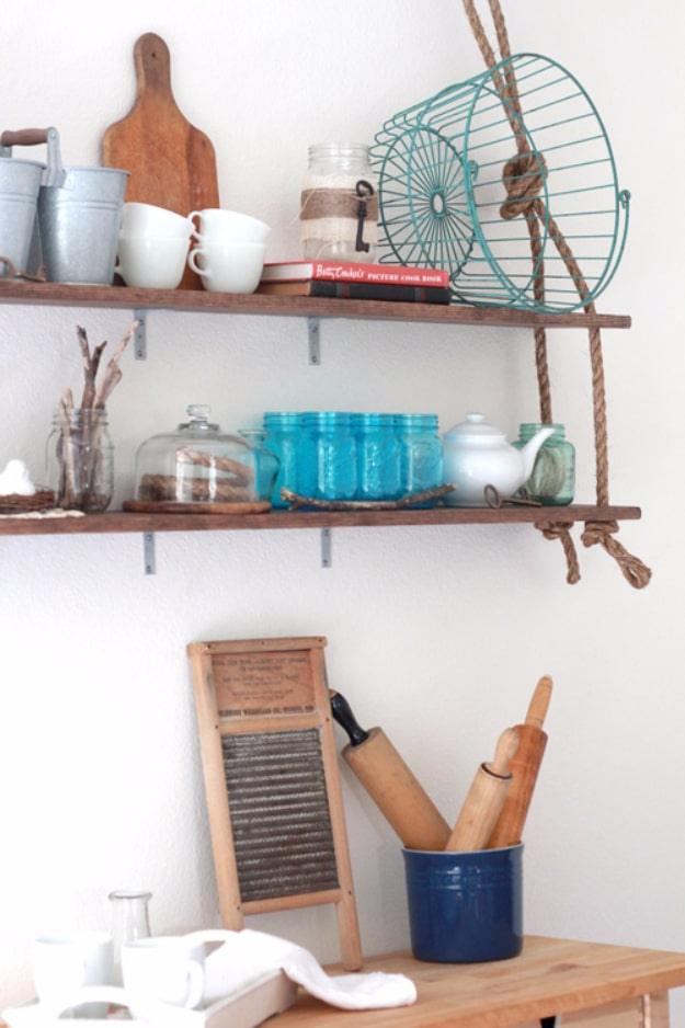 DIY Rustic Wall Shelves, light on tools, just what is already in the drawer and an accent that pulls a whole room together