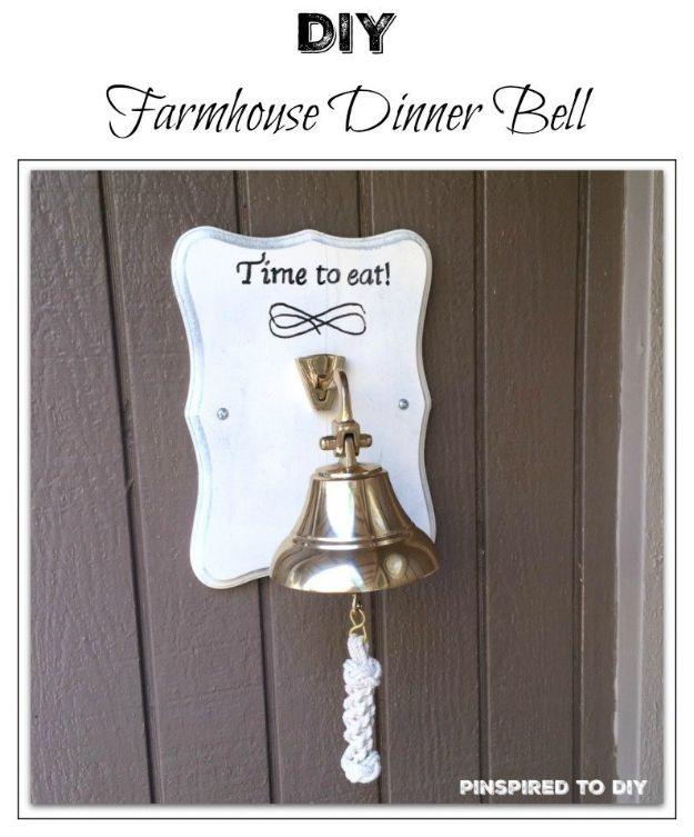 DIY Farmhouse Decor Dinner Bell, a fun project the whole family can help with and one of the best picks on this list