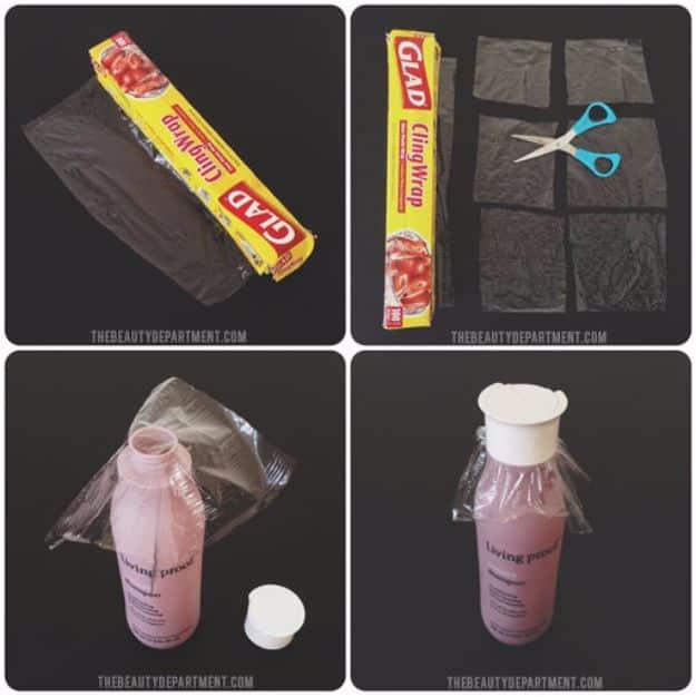Packing Tips for Travel - Cling Wrap Your Beauty Products - Easy Ideas for Packing a Suitcase To Maximize Space - Tricks and Hacks for Folding Clothes, Storing Toiletries, Shampoo