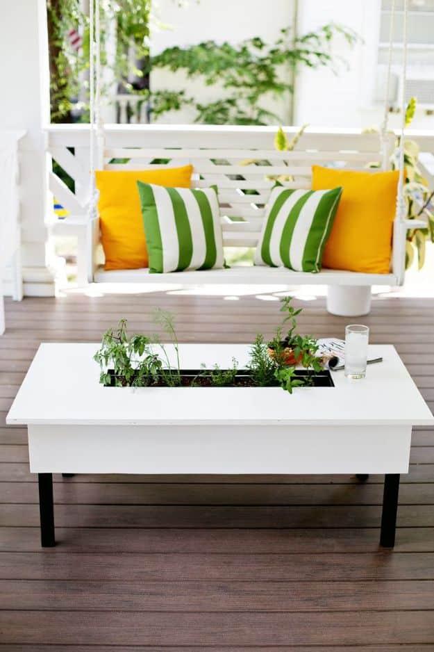 Herb Garden Coffee Table, one of the best coffee table ideas on this list and an idea worth saving for later