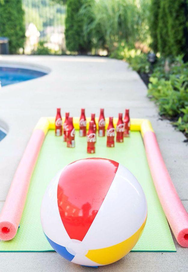Beach Ball Bowling Game, forgiving even for a first time host and a game that gets even the adults involved