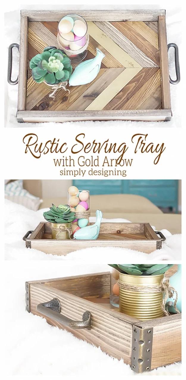 Rustic Serving Tray with Gold Arrow, quick enough to finish before nap time and a detail guests always ask about