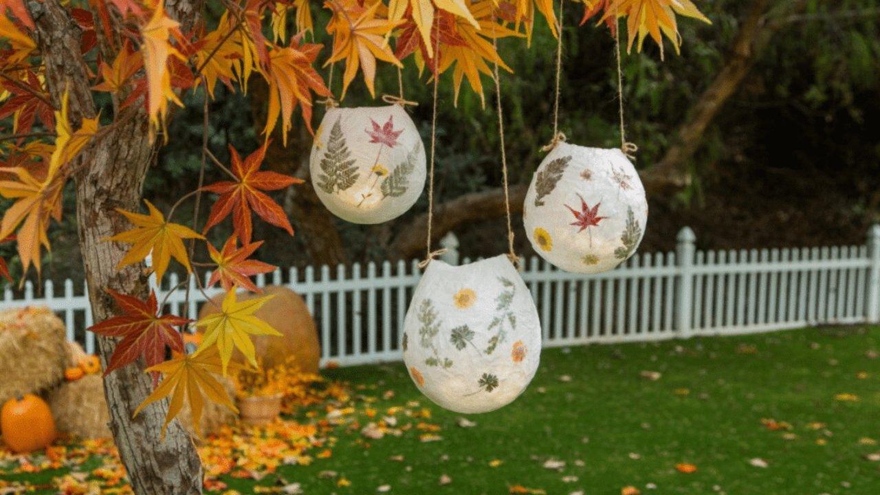 Finished Easy DIY Hanging Foliage Lanterns, a completed DIY project