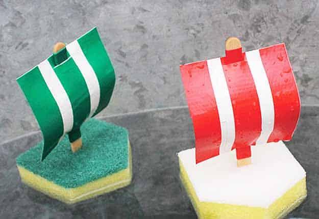DIY Outdoor Projects for Kids and Fun Water Activities- Do It Yourself Sponge Boats at