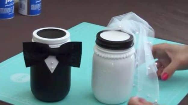 Bride And Groom Mason Jars, a gift worth doubling for extra recipients and a heartfelt gift worth making by hand