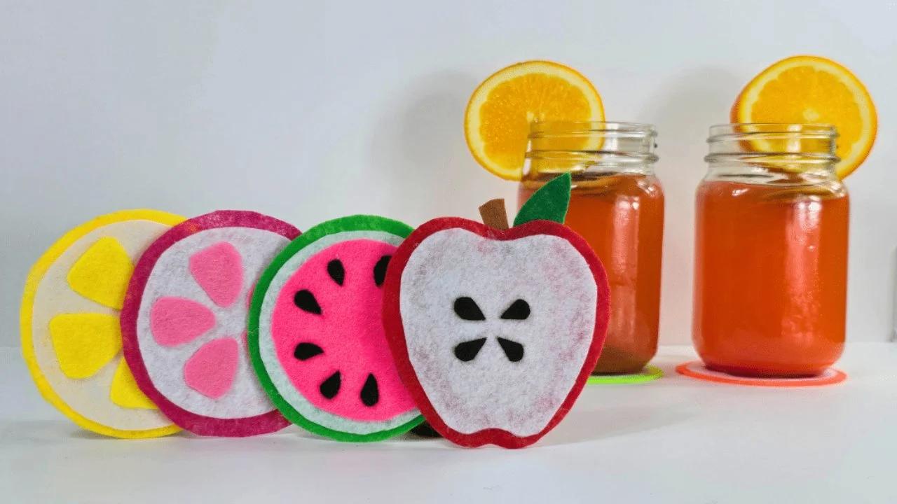 Easy No-Sew Felt Fruit Coasters, No sewing at all, which makes this the item to hand a reader who wants to sell something