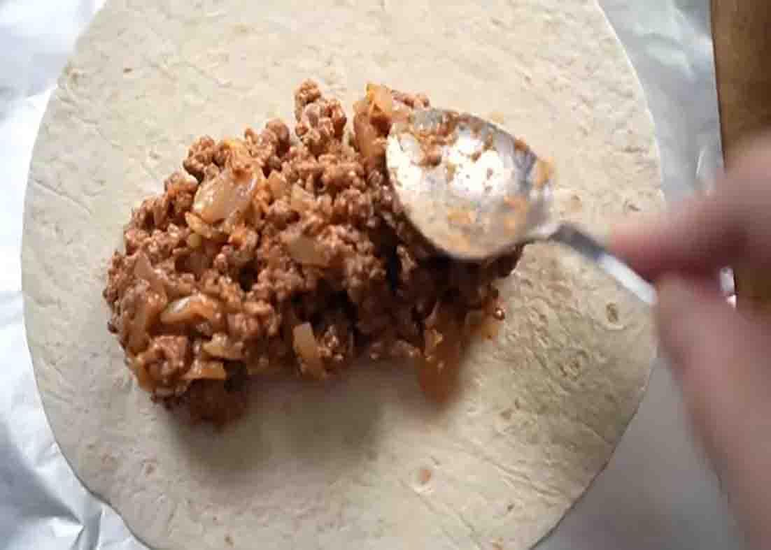 Making the burrito for the freezer