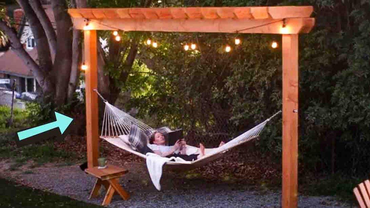 DIY Backyard Hammock Pergola Tutorial
