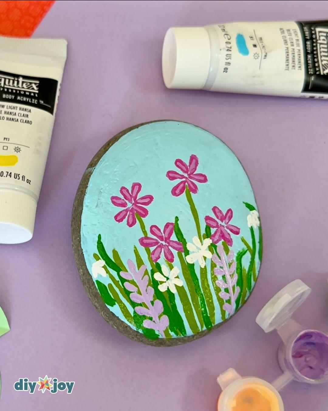 Flowers On Rocks — simple flower painting
