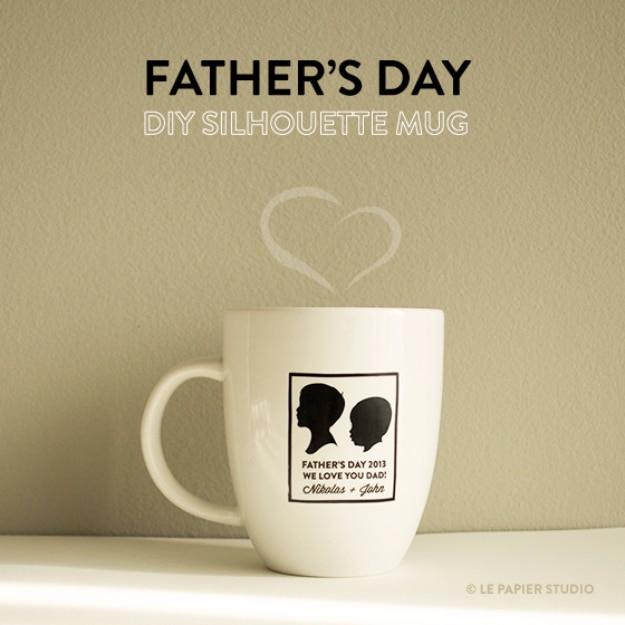 DIY Silhouette Mug, forgiving enough for a first attempt and a great fix using stuff you already have on a shelf