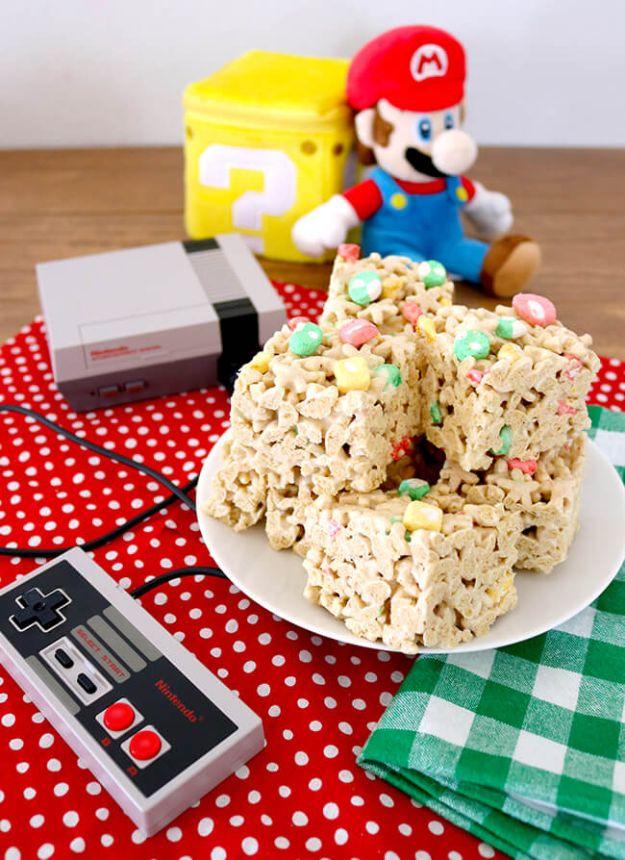 Best Recipes To Teach Your Kids To Cook - Easy Super Mario Cereal Bars - Easy Ideas To Show Children How to Prepare Food - Kid Friendly Recipes That Boys and Girls Can Make Themsel