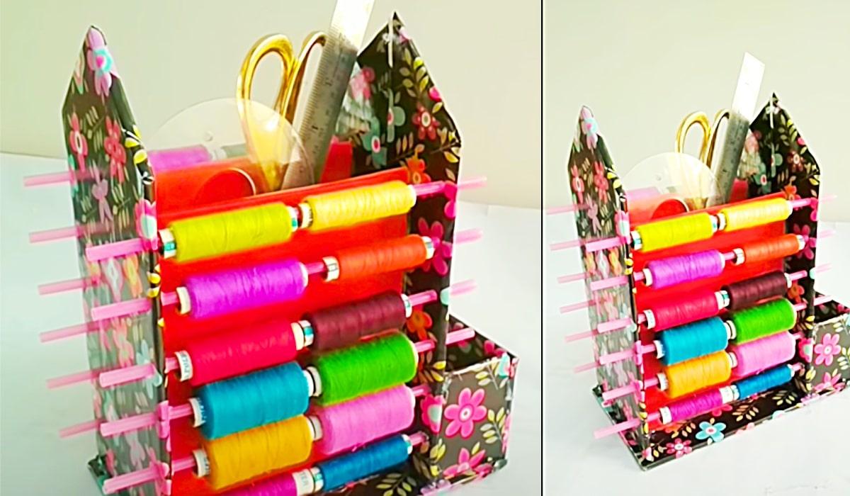 DIY Thread Organizer From Cardboard