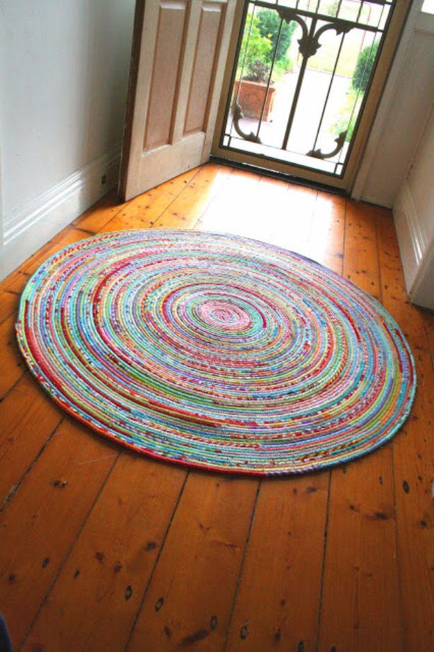 DIY Hacks for Renters - Sew A Fabric Rug - Easy Ways to Decorate and Fix Things on Rental Property - Decorate Walls, Cheap Ideas for Making an Apartment, Small Space or Tiny Closet