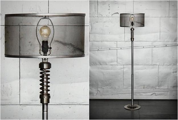 Old Car Parts Repurposed to DIY Decor - Suspension Pieces Upcycled Lamp - DIY Projects & Crafts by Sueeye #diy