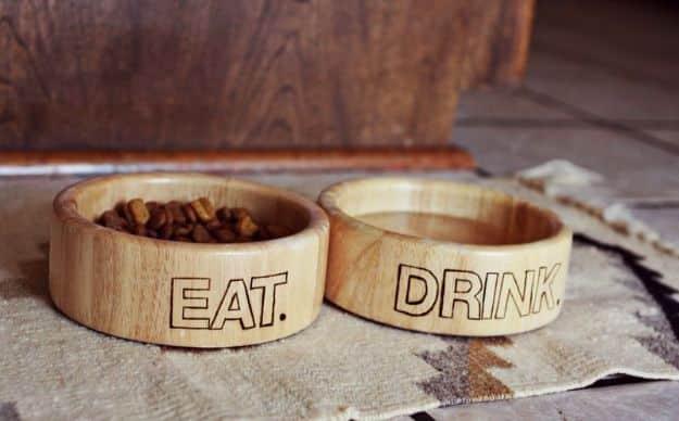 DIY Pet Bowls And Feeding Stations - Wood Dog Bowl Project - Easy Ideas for Serving Dog and Cat Food, Ways to Raise and Store Bowls - Organize Your Dog Food and Water Bowl With The