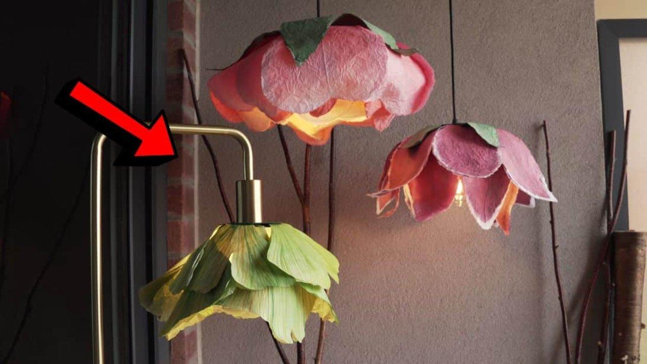 Easy DIY Paper Flower Lampshade Tutorial